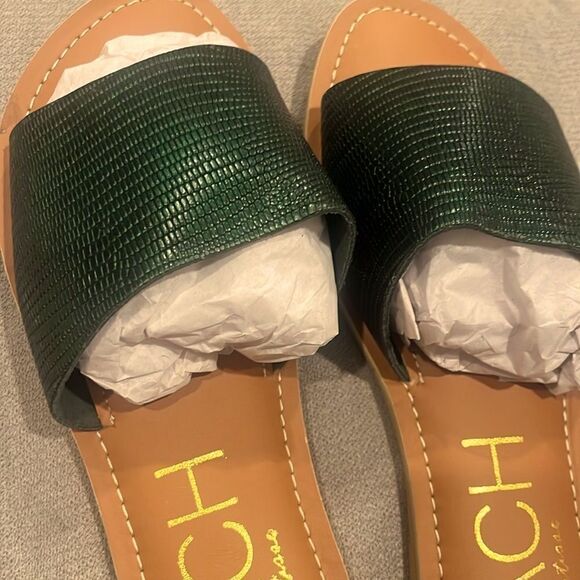 New in box Matisse beach cabana emerald lizard leather sandals - Picture 4 of 5